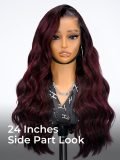 Glueless Highlight Wig Red Burgundy Side Part Body Wave 13x6 Lace Frontal Wig Human Hair - Image 7