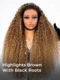 Beyoncu00e9 Inspired Frosted Blonde Highlight Curly Hair Lace Frontal Wig - Image 7