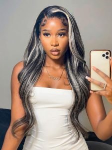 Sophiology x Alipearl Original Platinum Blonde Highlights Straight Mixed Color Human Hair Wigs - Image 3
