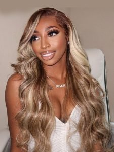 Alipearl Brown With Blonde Highlights Wig #P4/613 Human Hair Lace Wigs - Image 2