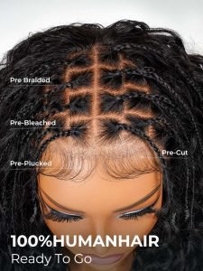 Boho Bob Knotless Braids 13u00d76 Glueless Wig Ready To Go - Image 5