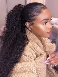 Water Wave Clip-In Ponytail With Hair Wrap Around 100% Human Hair Extension - Image 10