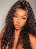 Clip-In Loose Deep Wave Ponytail Extension 100% Human Hair Natural Black - Image 9