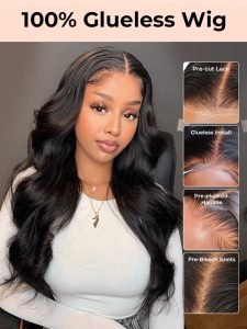 Glueless Ready To Go Body Wave Wig 7x4 Lace Closure Wig Human Hair Pre Plucked - Image 3