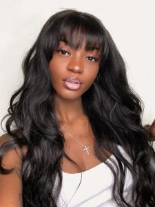 Ready To Go Loose Body Wave Wigs With Bangs Transparent Lace Closure Wigs - Image 3