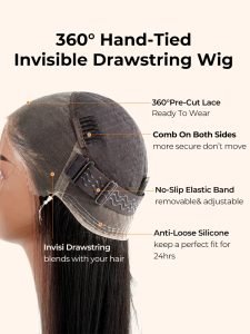 Glueless Invisi Drawstring 360 Lace Wig Deep Curly Hair Ready To Go Wigs - Image 4