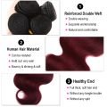 Brazilian Body Wave Hair Ombre Color 1B/Burg Human Hair Bundles - Image 2