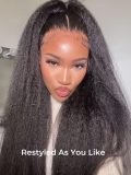 13x6 Parting Max Transparent Lace Frontal Yaki Straight Human Hair Glueless Wig - Image 5