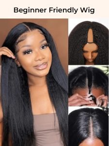 Kinky Straight U Part Wig Brazilian Human Hair Wig Yaki V Part Wigs - Image 5
