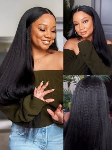Kinky Straight U Part Wig Brazilian Human Hair Wig Yaki V Part Wigs - Image 11
