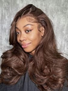 Kash Doll Curls Layered Cut Loose Body Wave 13x4 Lace Frontal Wig Dark Brown - Image 8
