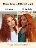 Ginger Orange Deep Wave 13x6 Lace Frontal Wig Parting Max Natural Hairline - Image 9