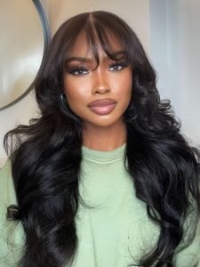 Ready To Go Loose Body Wave Wigs With Bangs Transparent Lace Closure Wigs - Image 5