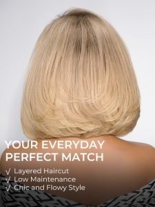 Glueless Layered Cut Ombre Blonde 5*7 Ready To Go Wig Human Hair Short Bob - Image 5