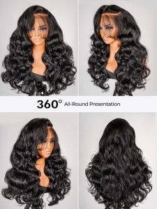 Salon Style-Glueless Bouncy Wavy 6*8 Lace Front Wig Side Part Ready To Go With Drawstring - Image 7