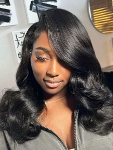 250% Density Layered Double Drawn Body Wave Hair 13u00d76 Ready To Go Frontal Wig Pre Bleached