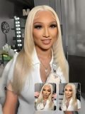 Glueless Layered Cut Blonde Silky Straight 5x5 Lace Closure Wigs Human Hair - Image 4
