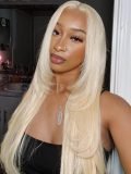 Glueless Layered Cut Blonde Silky Straight 5x5 Lace Closure Wigs Human Hair - Image 8