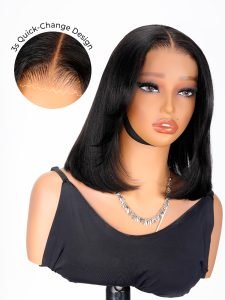 Layered Cut Italian Bob Wig 7x5 Glueless Straight Short Bob Ready To Wear Human Hair - Image 6