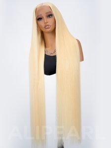 40 Inch Long Blonde Wigs 300% Density 613 Straight Human Hair Wigs 13x6 Lace Front Wig - Image 7