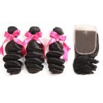 Alipearl 3pcs/packet Loose Wave With Lace Closure Peruvian Human Hair - Image 5