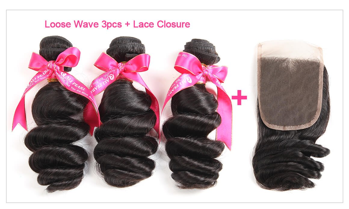 Peruvian Loose Wave With Closure 3 Bundles