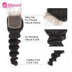 Alipearl Peruvian Human Hair 4pcs Loose Deep Wave with Lace Closure - Image 3