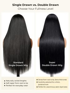 Double Drawn Wig 250% Density Straight 13x6 HD Lace Frontal Wig Brazilian Hair - Image 8