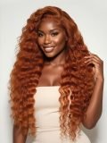 Ginger Orange Deep Wave 13x6 Lace Frontal Wig Parting Max Natural Hairline - Image 4