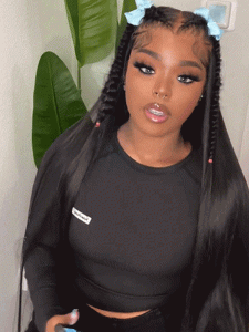 Butterfly Braids Pre-Styled Wig 13u00d76 Silky Straight Hair HD Lace Wig