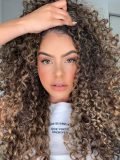 Beyoncu00e9 Inspired Frosted Blonde Highlight Curly Hair Lace Frontal Wig - Image 8