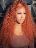 Ginger Orange Deep Wave 13x6 Lace Frontal Wig Parting Max Natural Hairline - Image 13