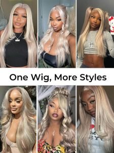 250% Density P18/613 Ombre Blonde Hair 5*9 Glueless Ready to Go Wigs Bleached - Image 11