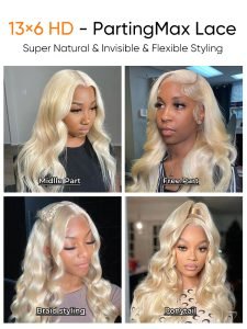 #613 Blonde Skin Like HD Lace Frontal Wig Body Wave Bleached Blonde Human Hair Wigs - Image 6