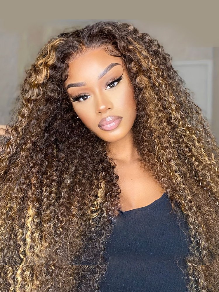piano_highlight_wigs Highlight Human Hair Lace Front Wigs Deep Wave Ombre Lace Front Wigs - Image 1