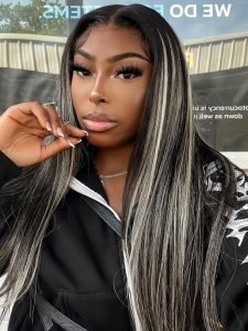 Sophiology x Alipearl Original Platinum Blonde Highlights Straight Mixed Color Human Hair Wigs - Image 9