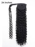 Clip-In Loose Deep Wave Ponytail Extension 100% Human Hair Natural Black - Image 5