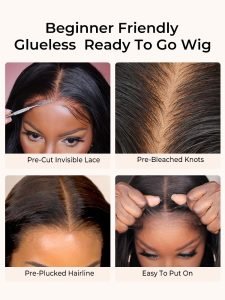 No Glue Ready To Wear Wigs Deep Wave 5s Go Pre Cut 5x7 Lace Closure Wigs For Women - Image 5
