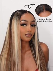 Alipearl Balayage Highlight Silky Straight Pre-plucked Human Hair HD Lace Wigs - Image 5