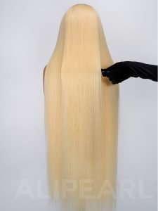 40 Inch Long Blonde Wigs 300% Density 613 Straight Human Hair Wigs 13x6 Lace Front Wig - Image 8