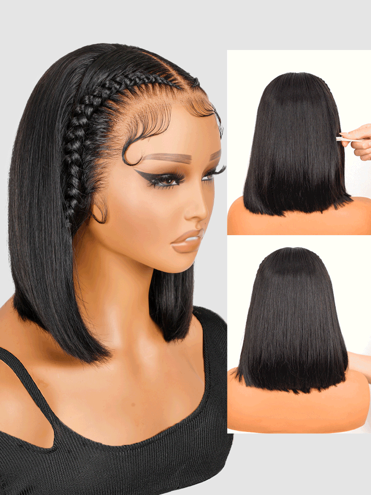 ready_to_go_bob_wig Stylist Braided Short Bob Wig Glueless 13x4 Front Wig - Image 1