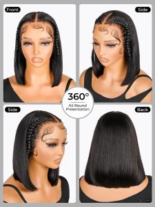 Stylist Braided Short Bob Wig Glueless 13x4 Front Wig - Image 5
