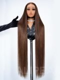 Super Long 300% Density Chocolate Brown 13x6 HD Lace Front Wig Straight Human Hair - Image 11