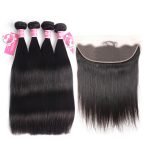 Straight 4 Bundles with 13*4 Lace Frontal Peruvian Human Hair - Image 6