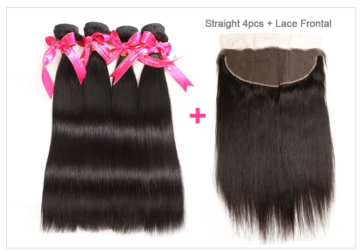 Straight 4 Bundles With Lace Frontal