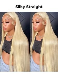 Blonde 360 Lace Wig Human Hair Glueless Body Wave and Straight With Invisible Strap - Image 8