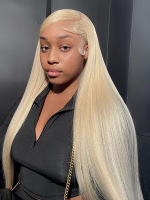Pure 613 Blonde Straight Transparent Lace Wigs With Super Natural Baby Hair