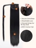 Straight Hair Ponytail Extensions Wrap Around 10-26Inches For Women - Image 3