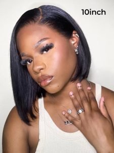 Glueless Bob Wig - Ready Go Bob Wigs Short Straight Easy & Go Pre Cut Lace Closure Wigs - Image 7