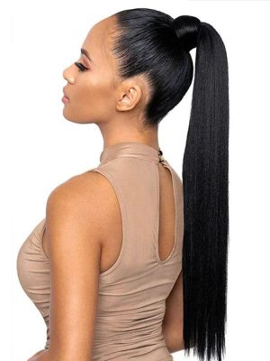 Straight Hair Ponytail Extensions Wrap Around 10-26Inches For Women